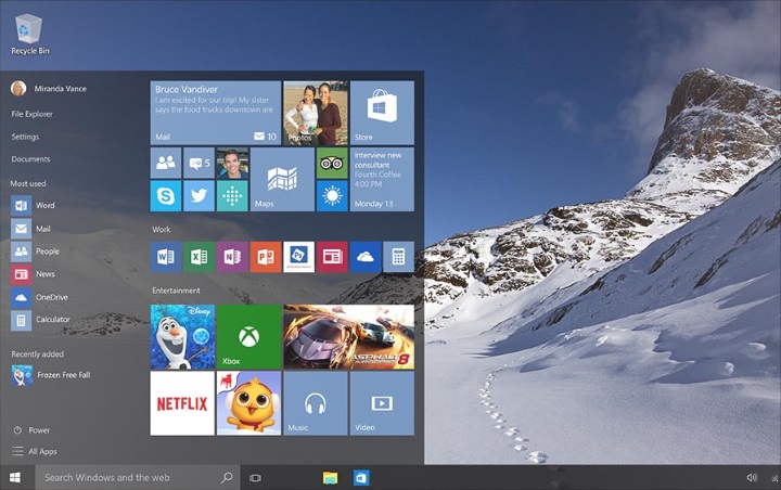 The Windows 10 Start menu and Taskbar The Windows 10 Start menu and Taskbar
